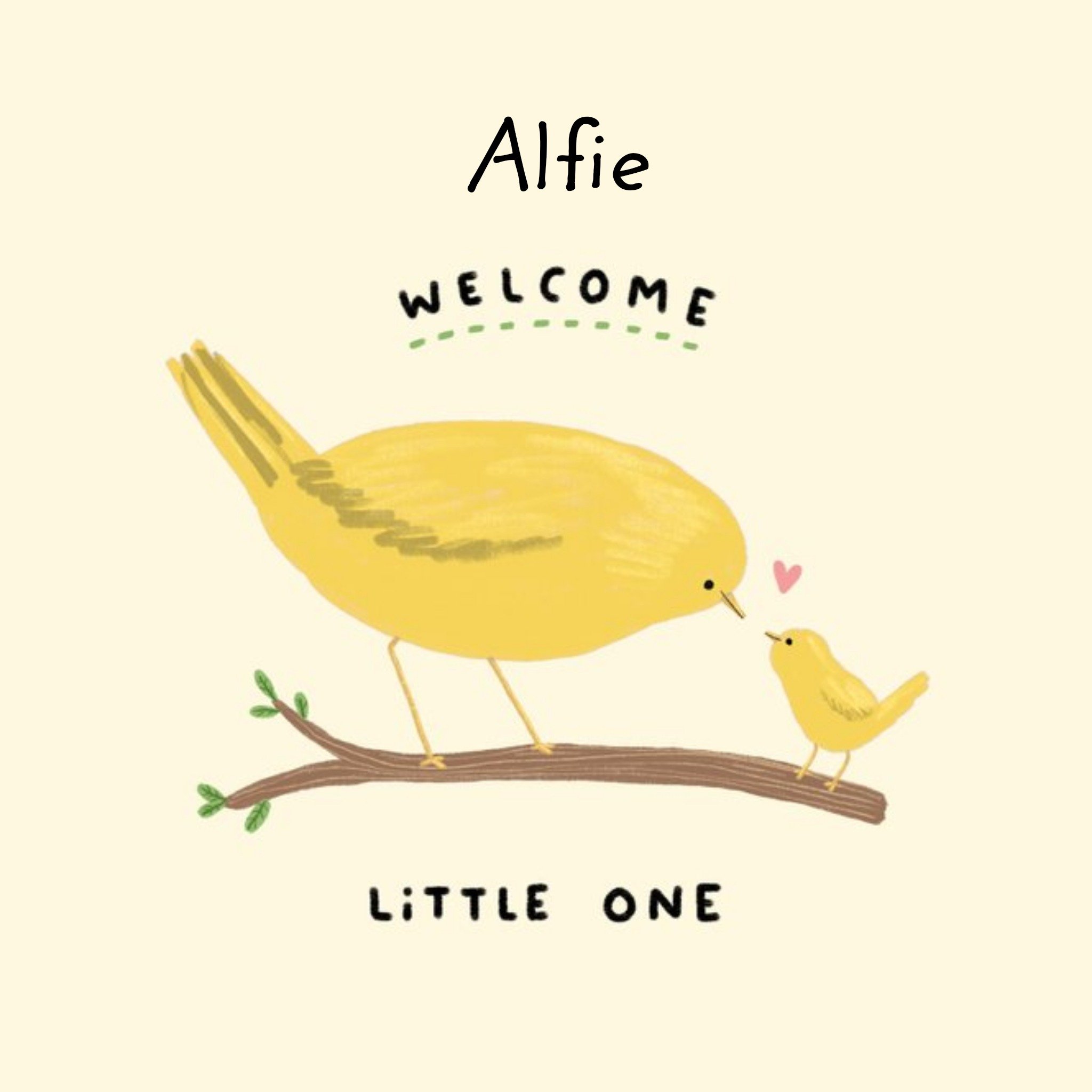 Cute New Baby Card - Welcome Litte One, Square