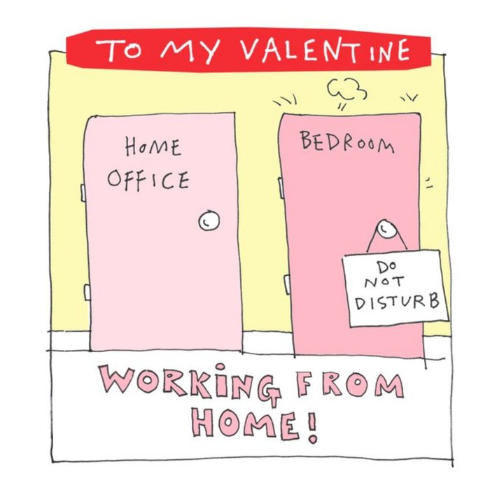 Felt Studios Funny Illustrated WFH Valentine's Card