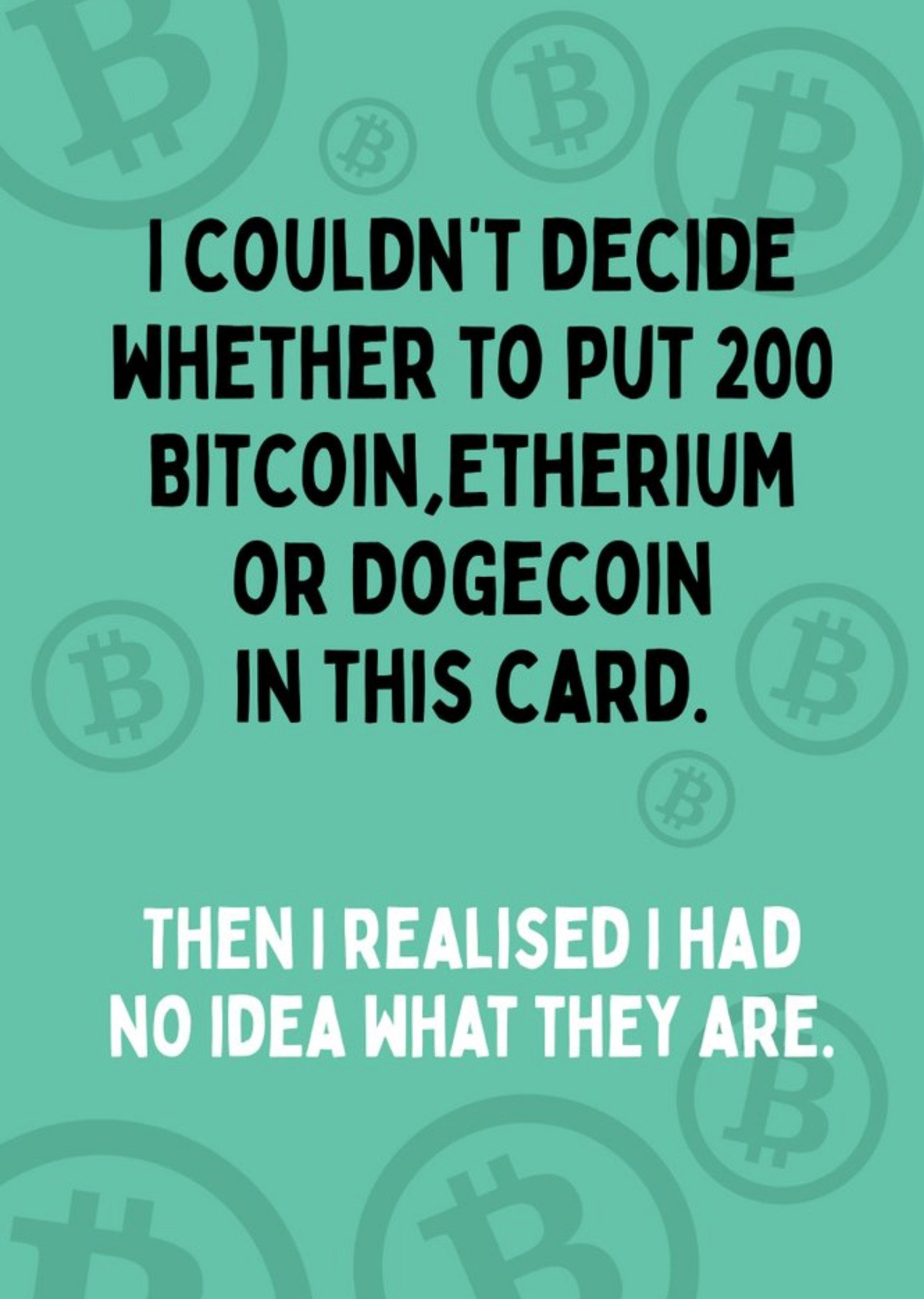 Funny Bitcoin Crypto Card Ecard