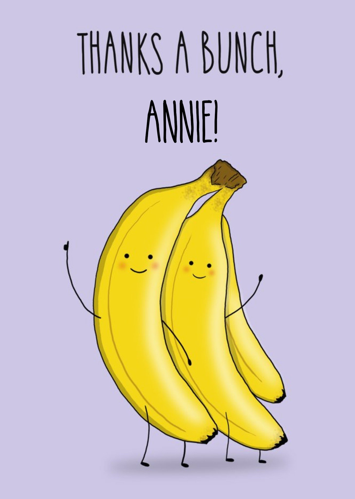 Illustration Of A Bunch Of Bananas. Thanks A Bunch Thank You Card Ecard