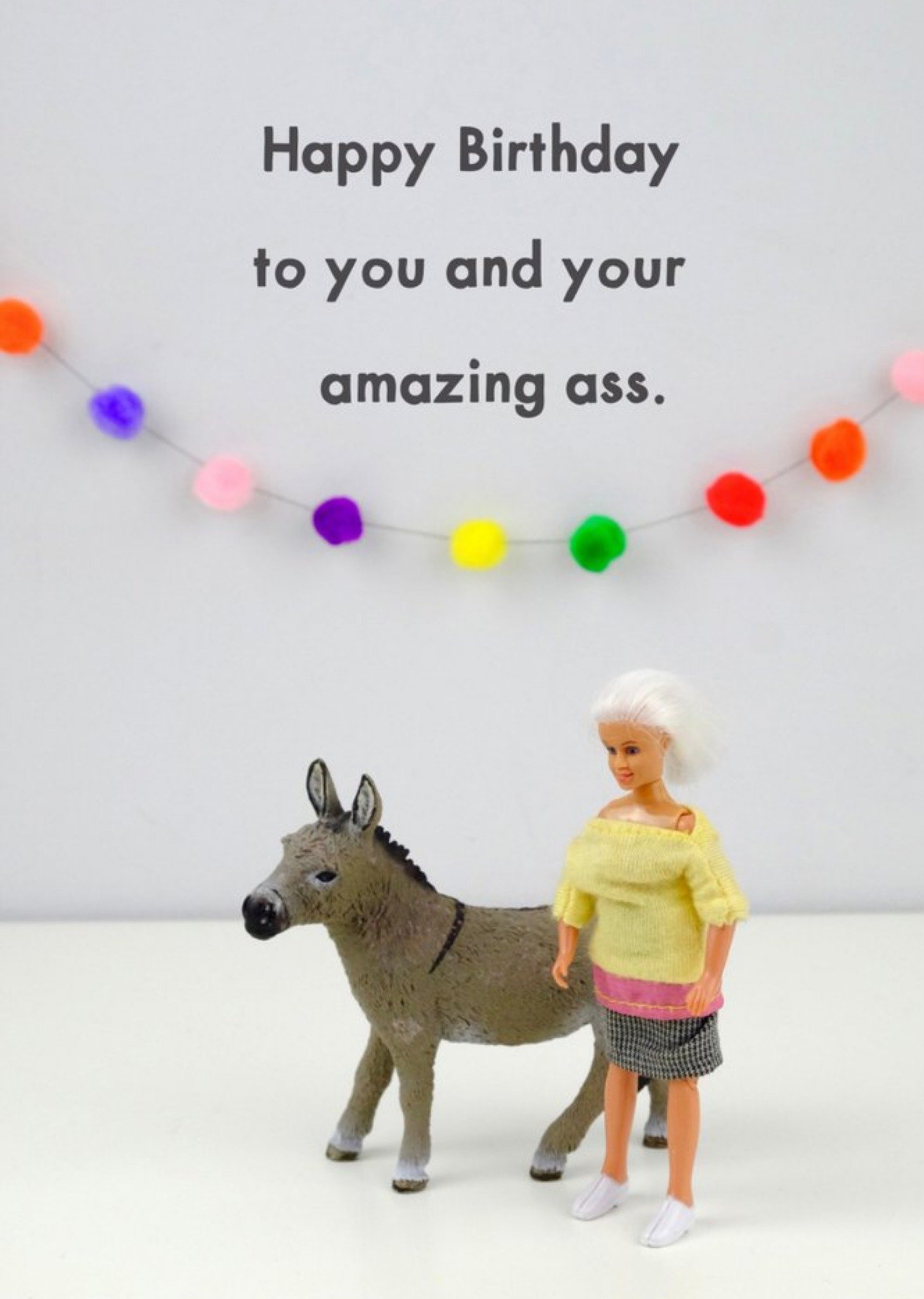 Bold And Bright Funny Dolls Happy Birthday To You And Your Amazing Ass Birthday Card