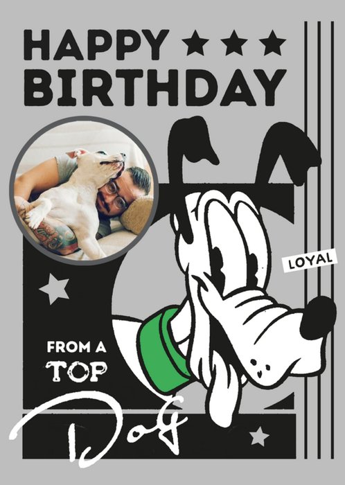 Disney 100 Pluto Photo Upload Birthday Card