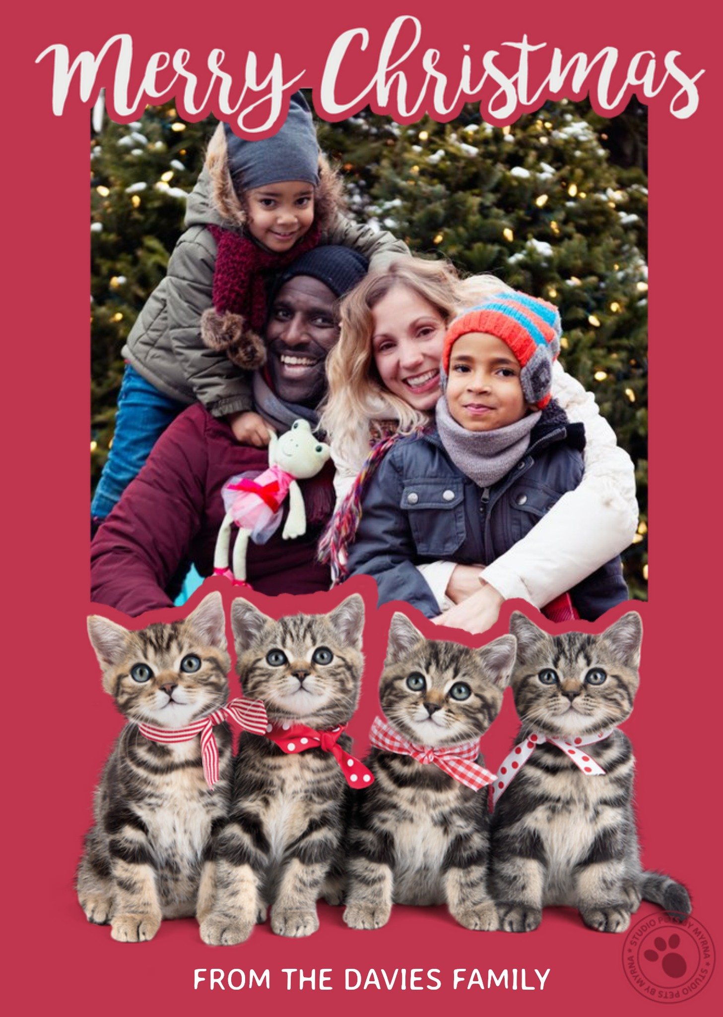 Studio Pets Merry Merry Christmas Photo Upload Card Ecard