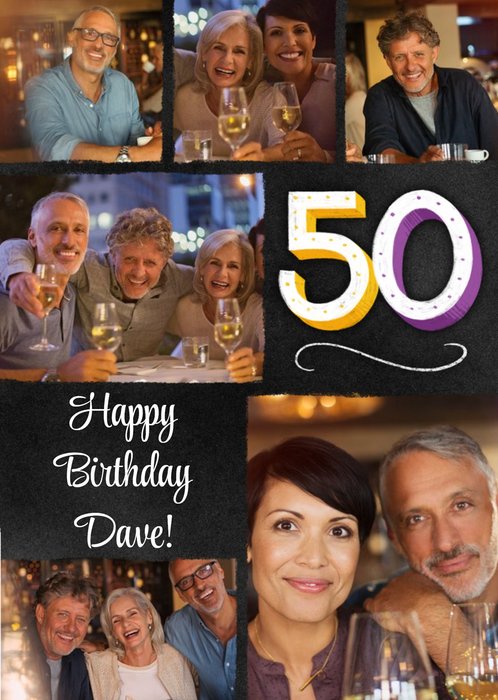 Multi Photo Upload 50th Birthday Card