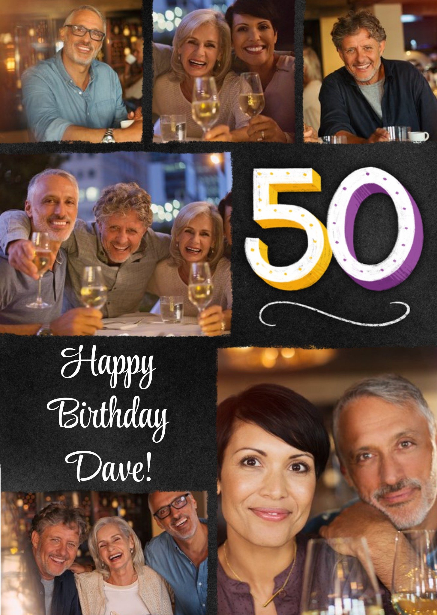 Multi Photo Upload 50th Birthday Card Ecard