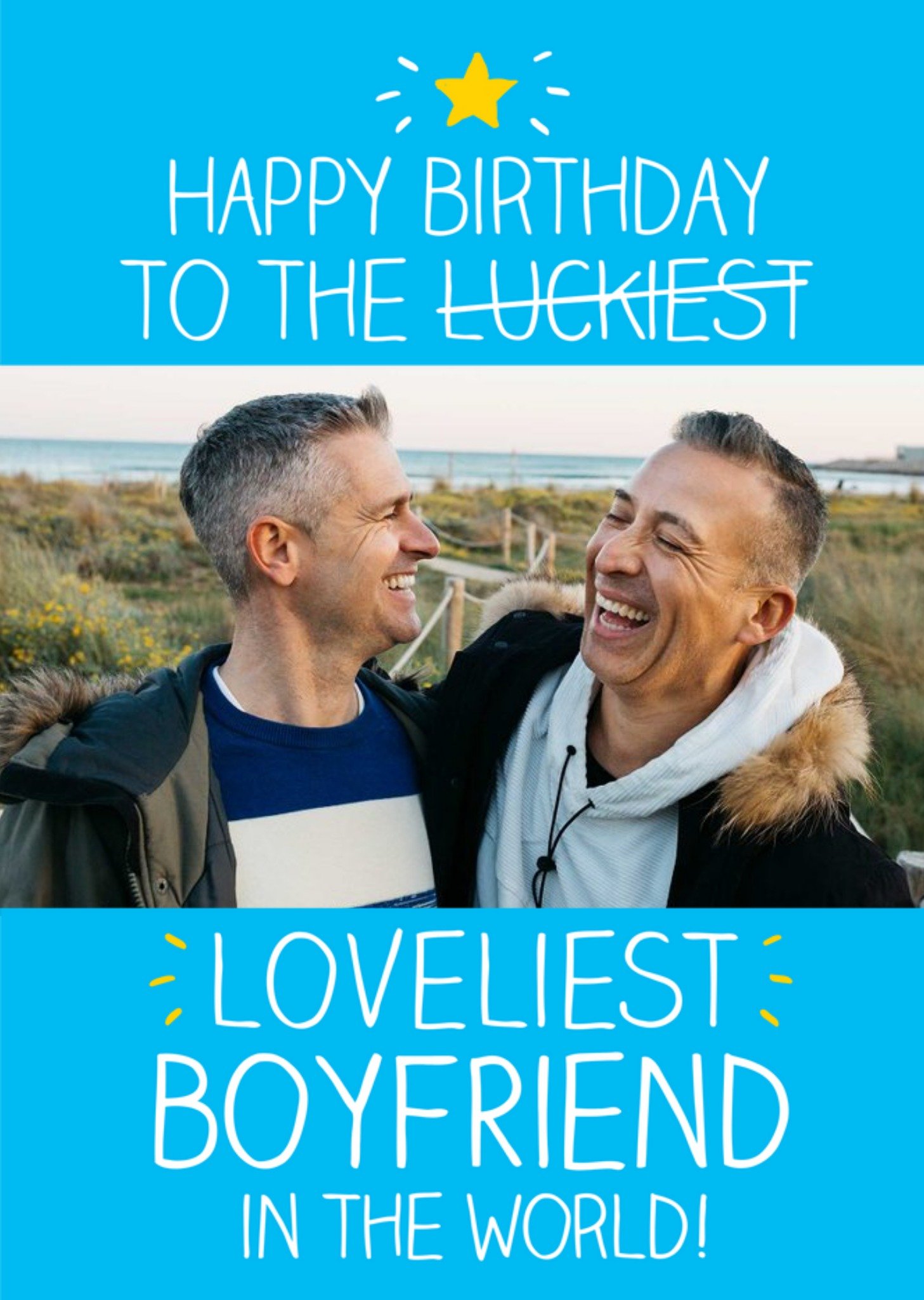 Happy Jackson Happy Birthday To The Luckiest - Loveliest Boyfriend, Large Card