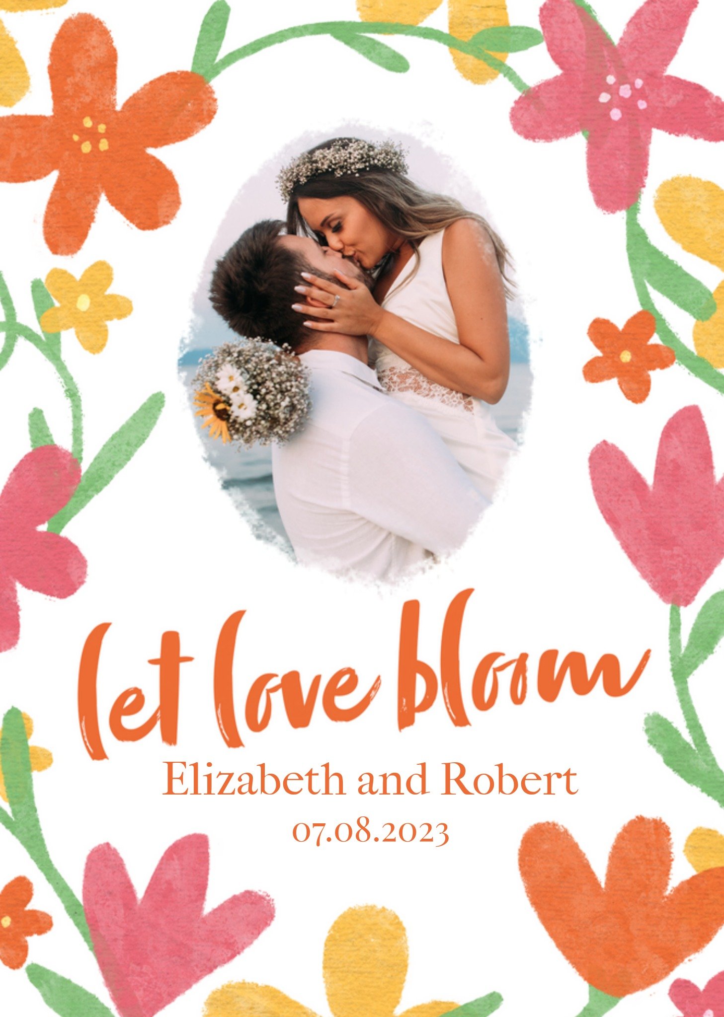 Let Love Bloom Photo Upload Wedding Day Card Ecard