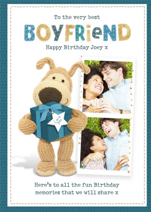 Boofle cute sentimental Best Boyfriend Birthday photo upload card