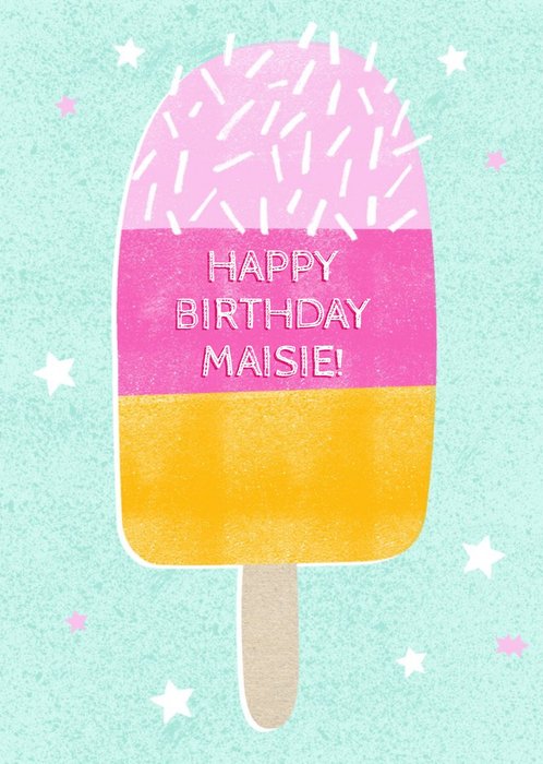 Personalised Ice Lolly Birthday Card