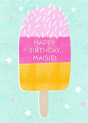 Personalised Ice Lolly Birthday Card