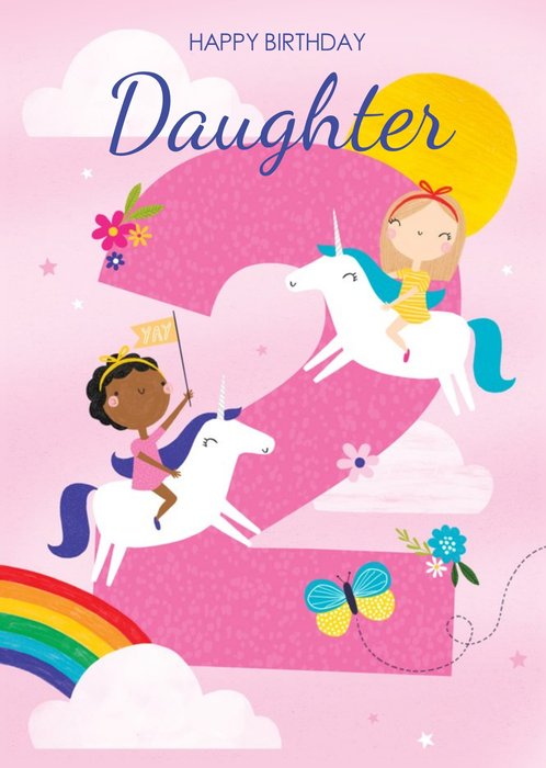 Unicorn Daughter Magical 2nd Birthday Card From Paperlink