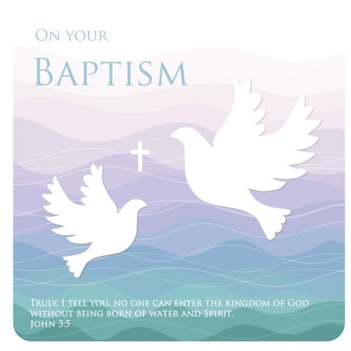 On Your Baptism Doves Church John 3 5 Card