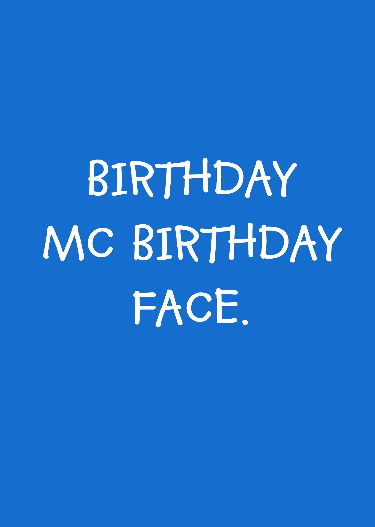 Moonpig Birthday Mcbirthday Face Card, Large