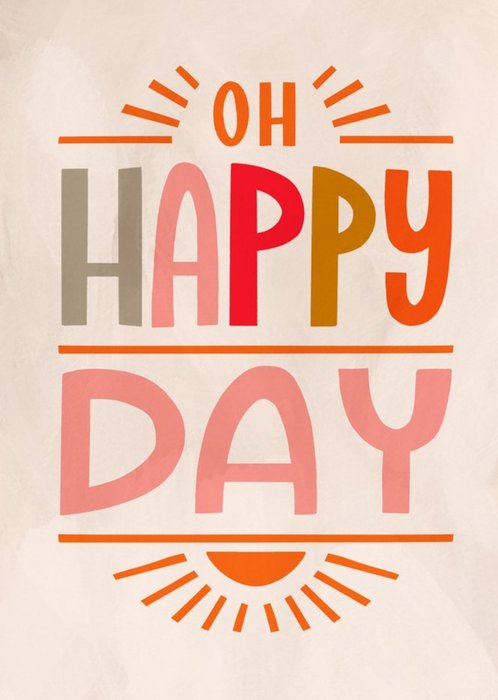 Fun Pastel Illustrated Oh Happy Day Card