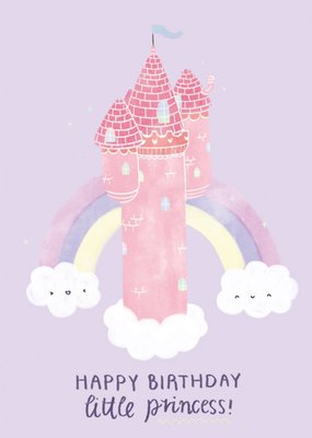 Cute Pink Castle Little Princess Birthday Card