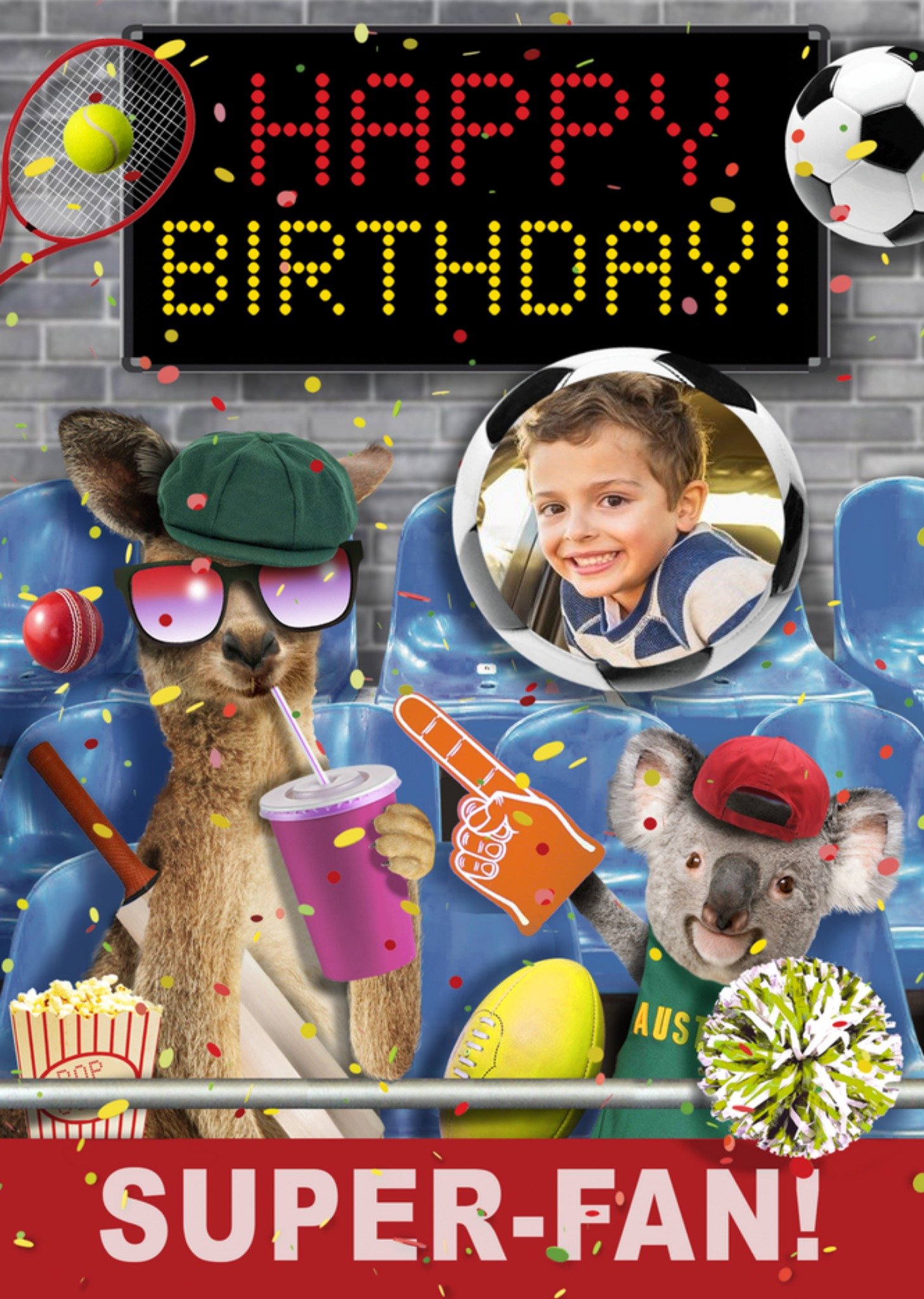 Happy Birthday Super-Fan Photo Upload Card Ecard