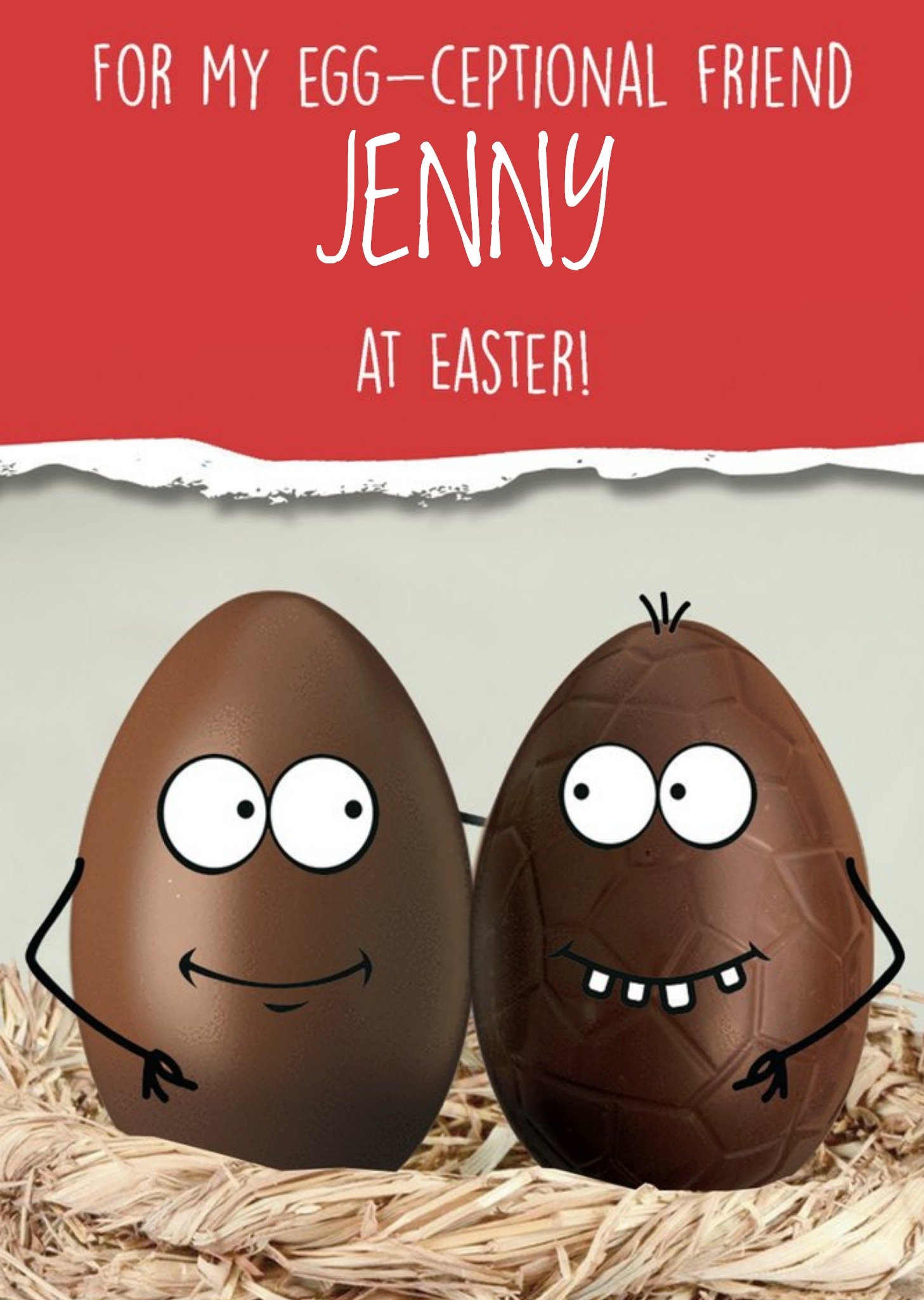 Funny Egg-Ceptional Friend Easter Card - Chocolate Egg Ecard