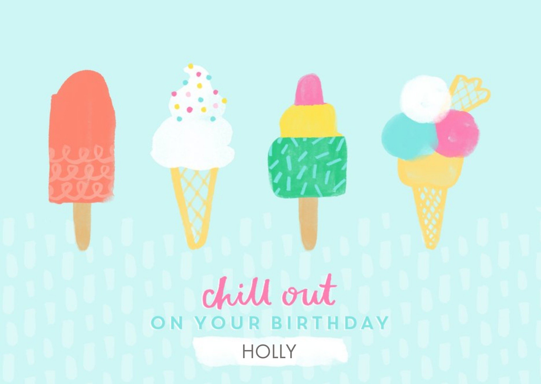 Moonpig Female Birthday Card - Ice Creams - Food Ecard