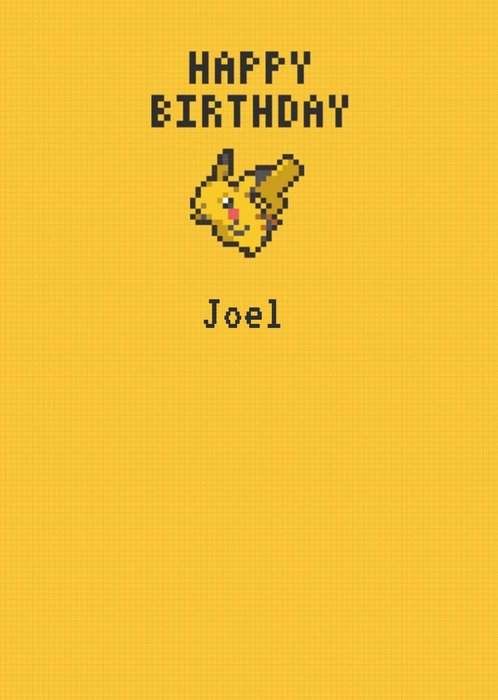 Danilo Pokemon Pikachu Pixalated Happy Birthday Card