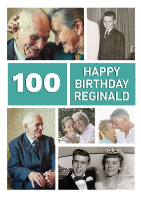 Amazing Centenarian Multi Photo Upload Birthday Card
