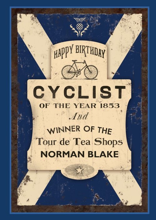Scotlands Cyclist Of The Year Personalised Card