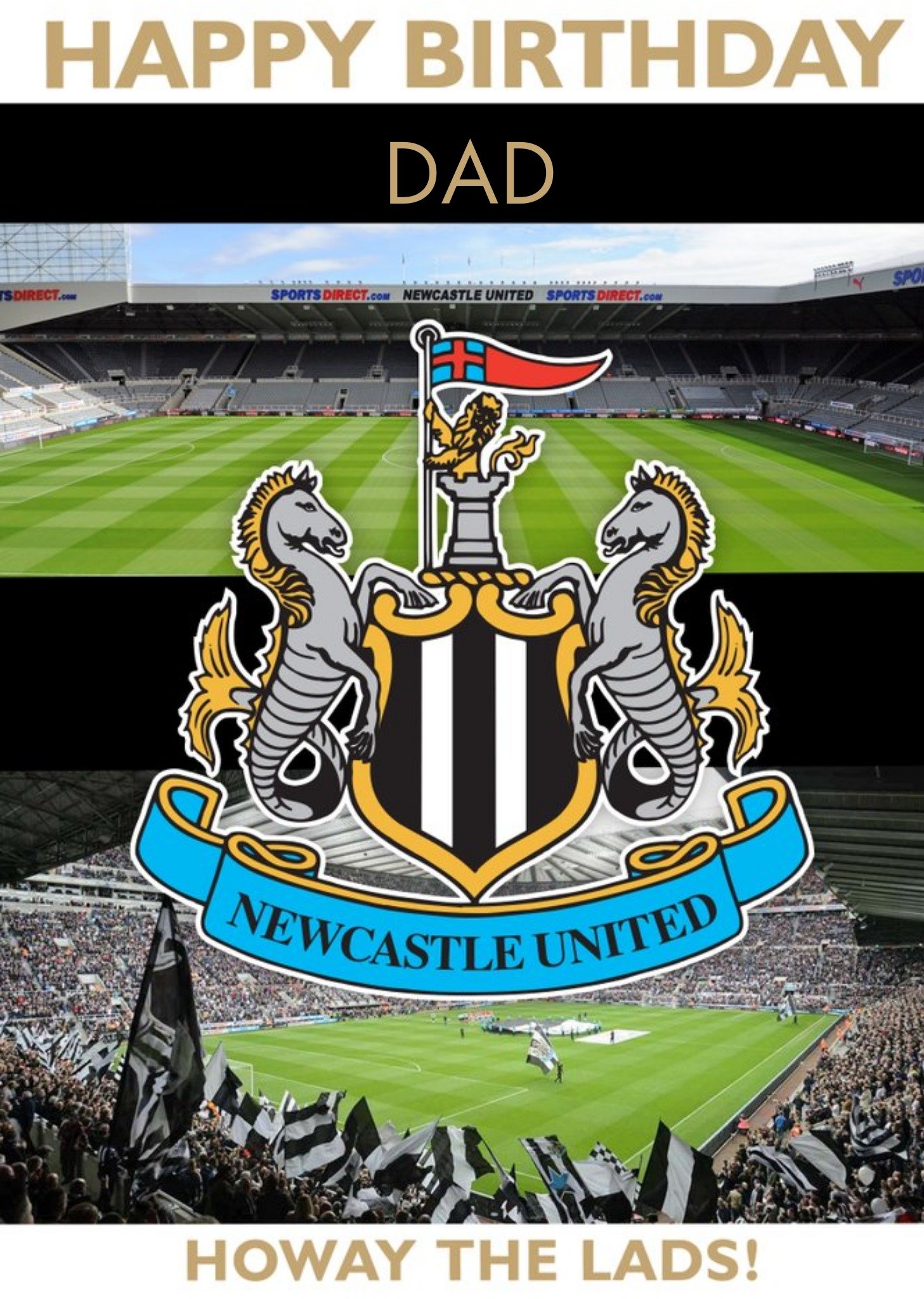 Other Newcastle United - Howay The Lads - Dad Football Birthday Card, Large