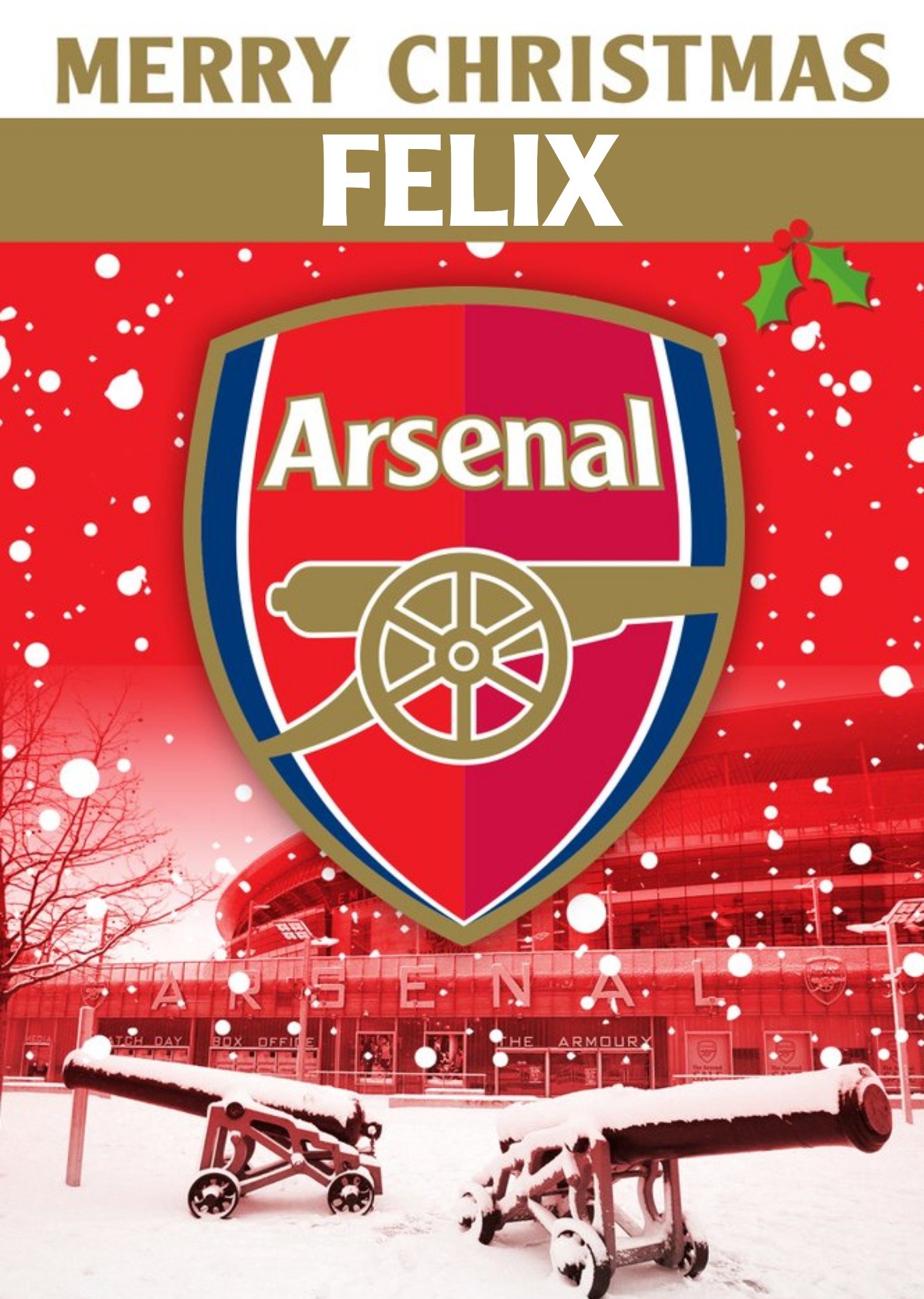 Arsenal Fc Football Club Christmas Card, Large
