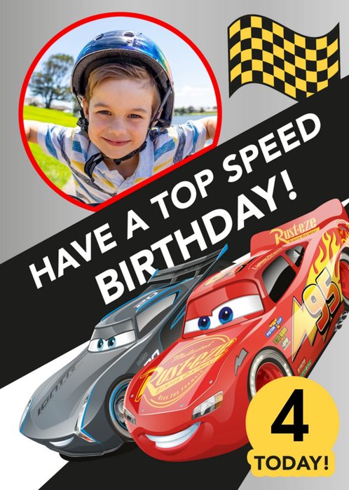 Disney Cars Have A Top Speed Birthday Photo Upload Card
