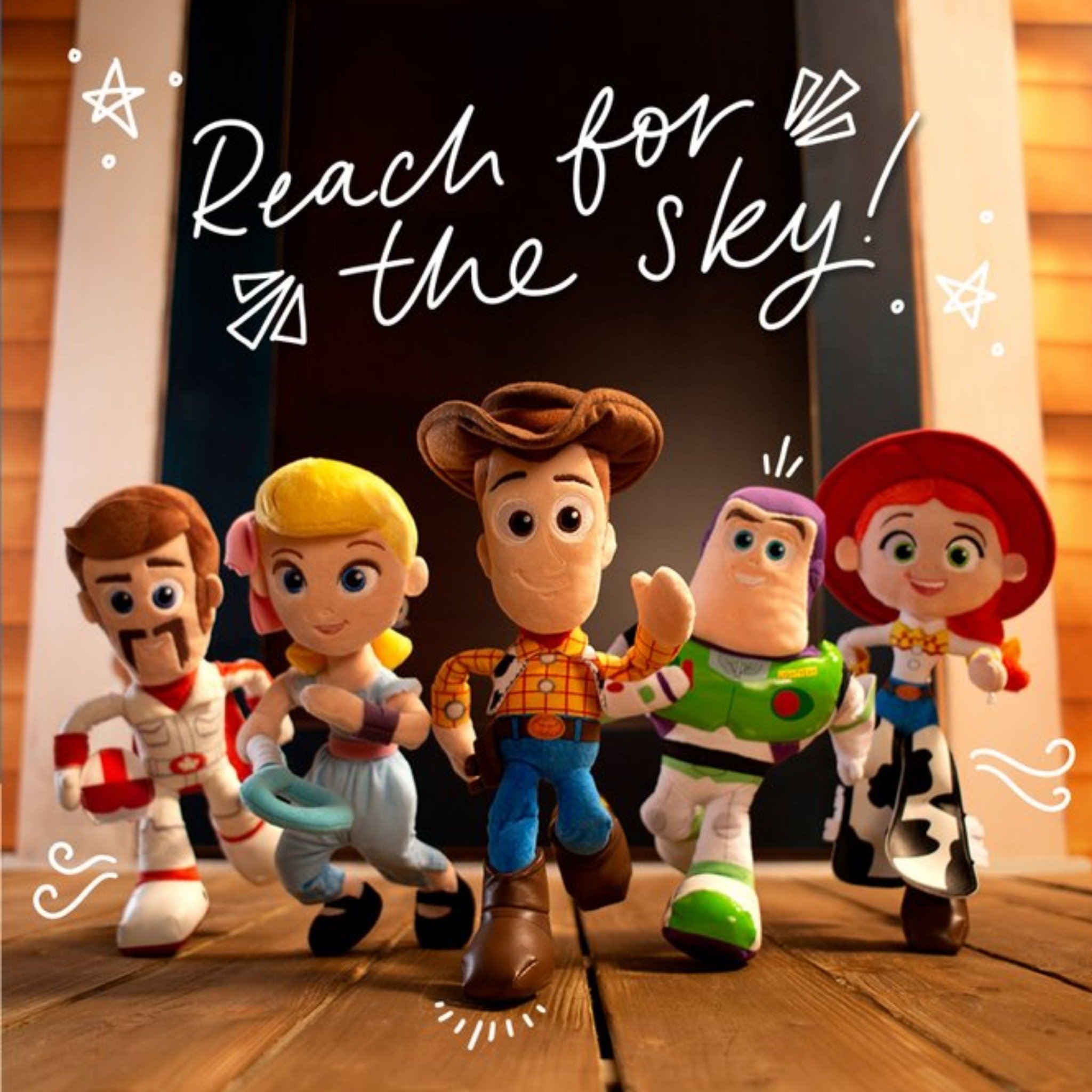 Cute Disney Plush Toy Story Reach For The Sky Congratulations Card, Square