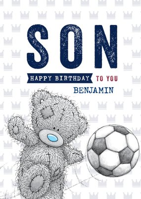 Cute Tatty Teddy Card - Happy Birthday Son - Football