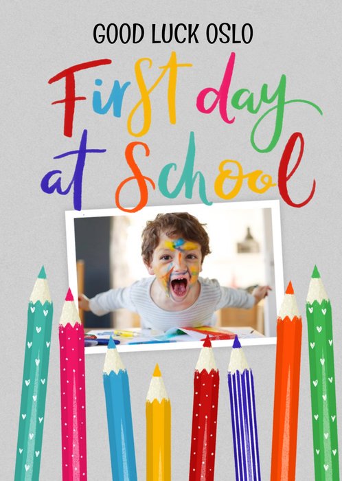 Okey Dokey Design Illustrated First Day At School Card