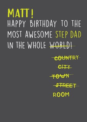 Funny Birthday Card - The most awesome stepdad
