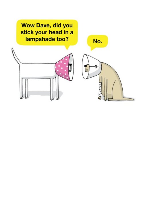 Funny Dog's Head In A Lampshade Card