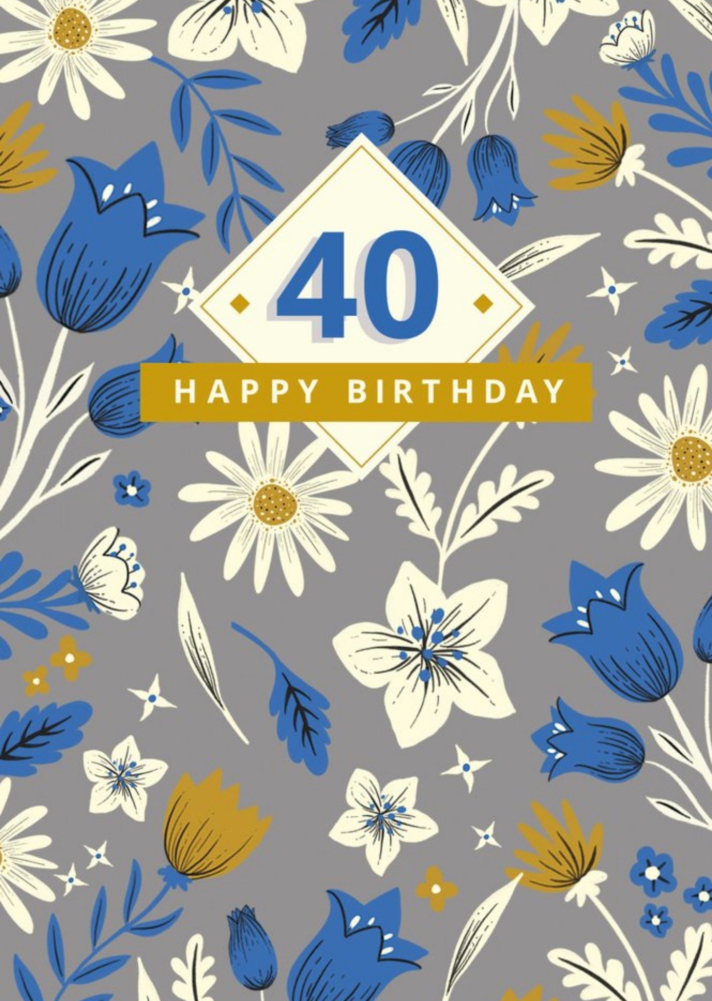 Floral 40th Birthday Card Ecard