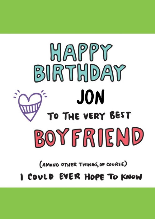 Very Best Boyfriend Birthday Card
