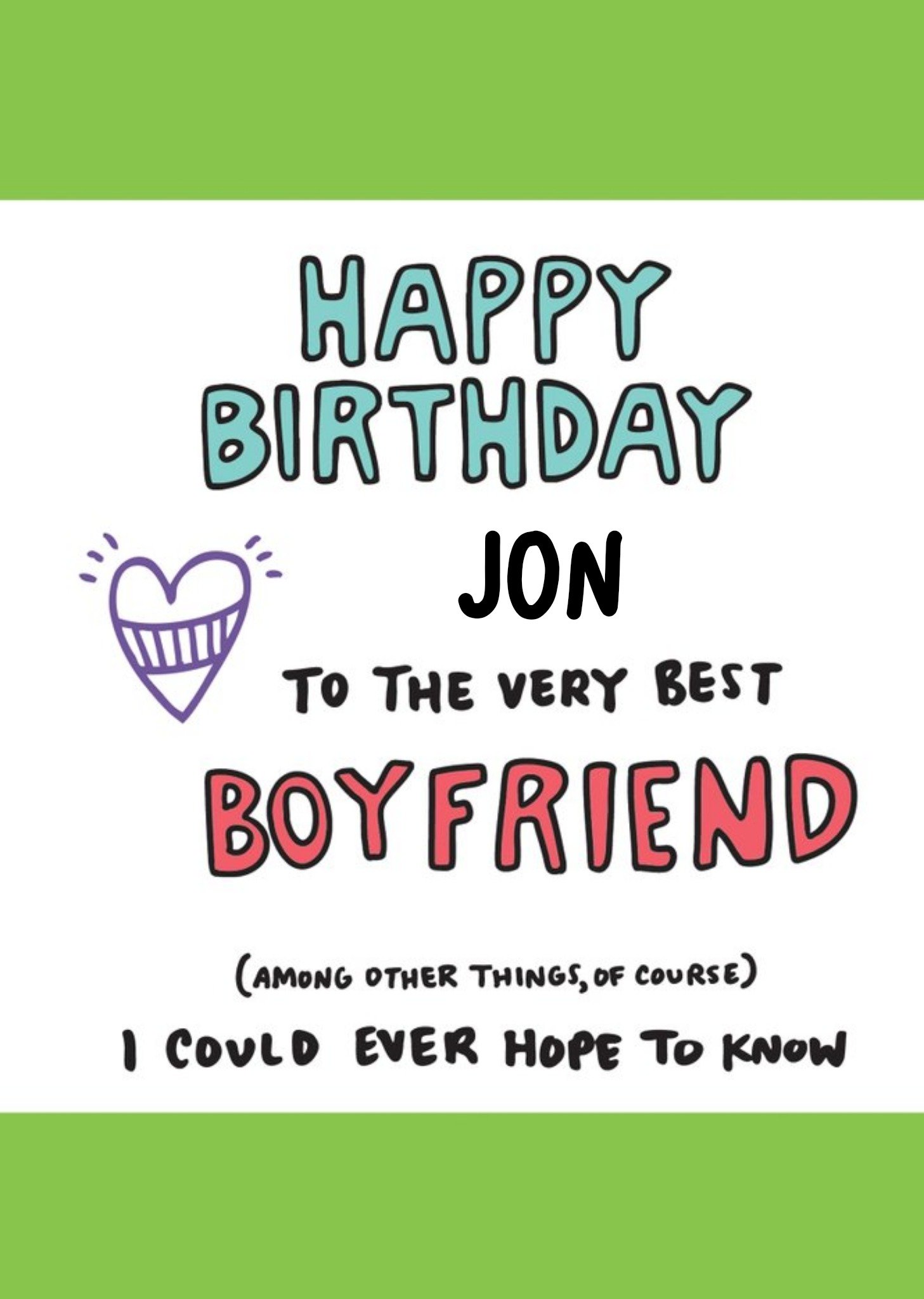 Moonpig Very Best Boyfriend Birthday Card Ecard