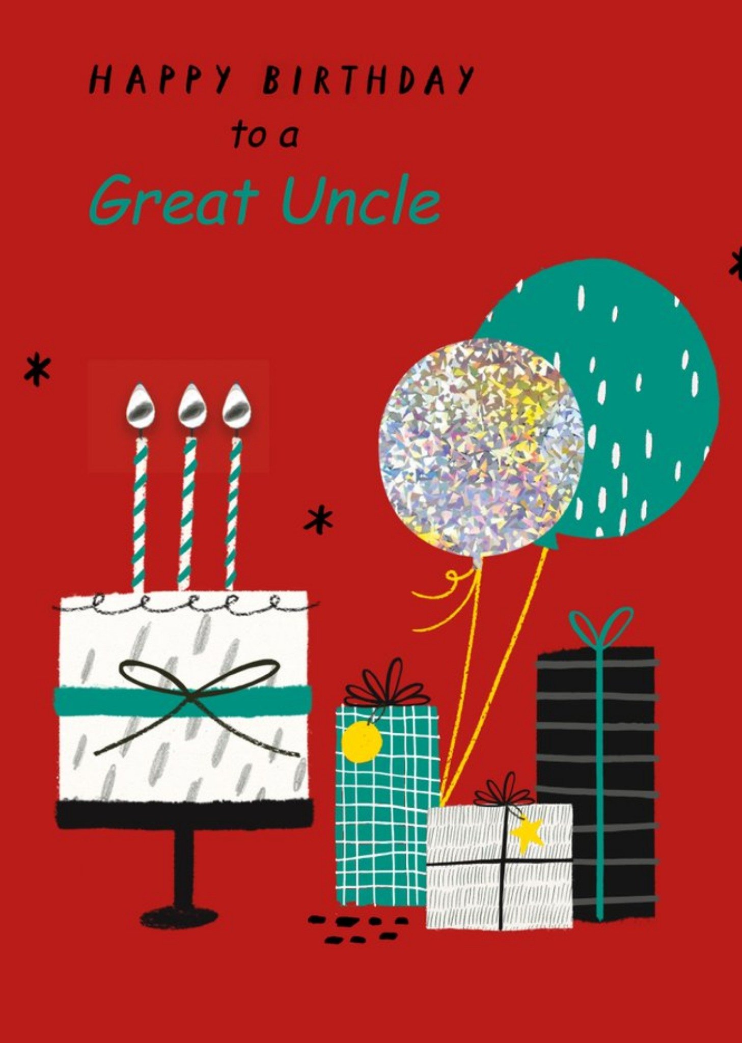 Moonpig Uk Greetings Carlton Cards Balloons Birthday Cake Uncle Card, Large