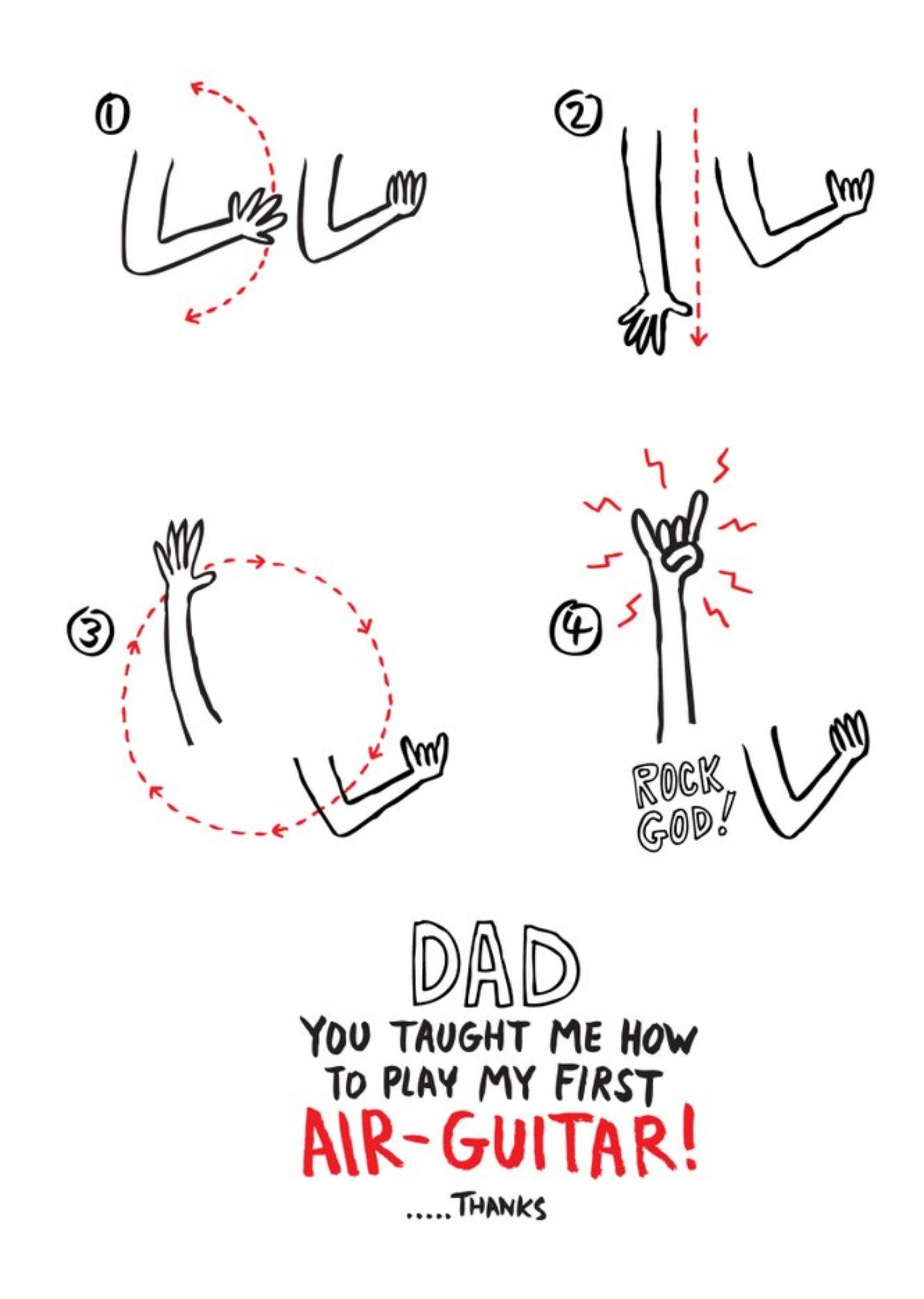 Air-Guitar Music Father's Day Card Ecard