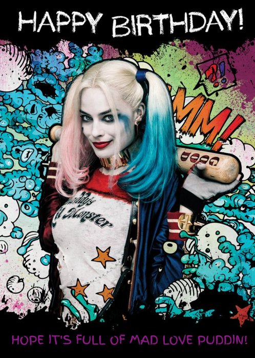Suicide Squad Harley Quinn birthday Card