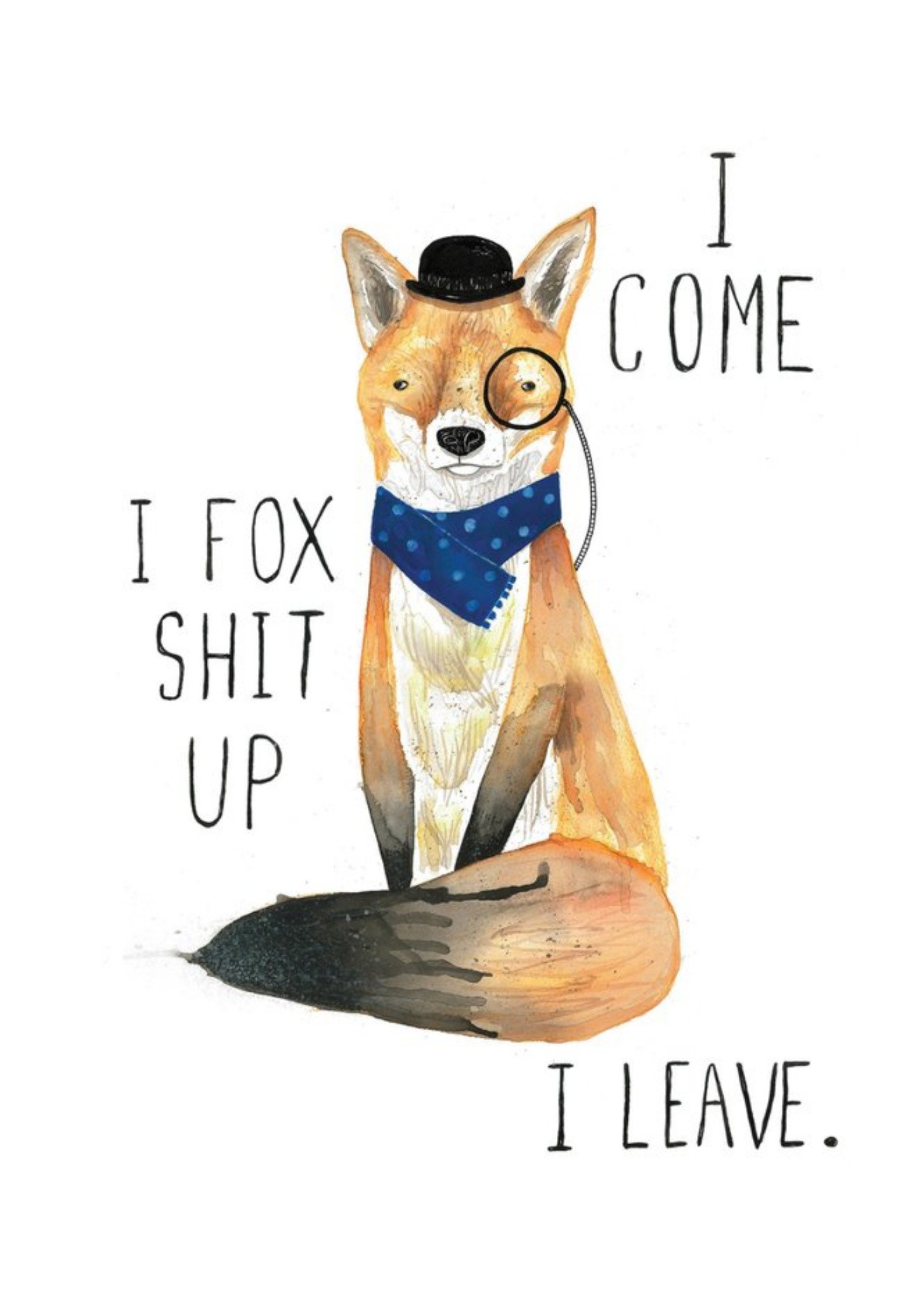 Jolly Awesome Funny Fox Birthday Card, Large