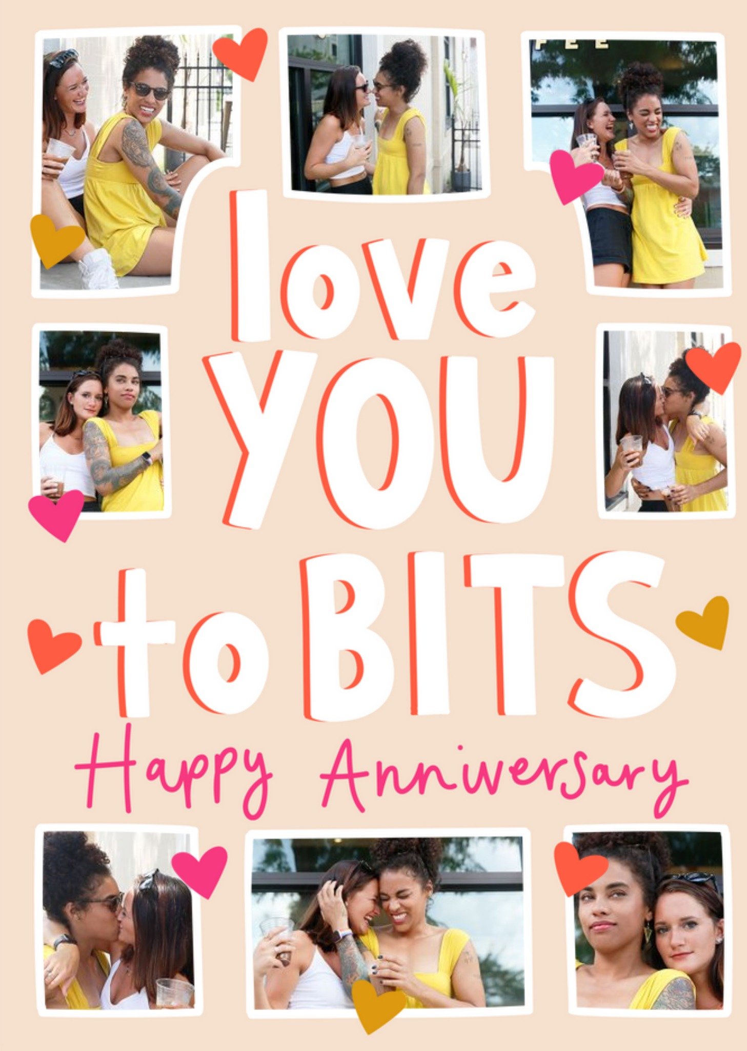 Love You To Bits Anniversary Photo Upload Card Ecard