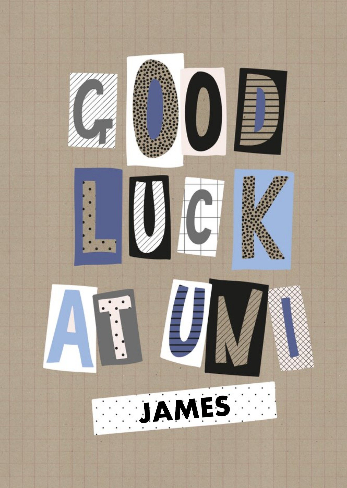 Other Word Up Good Luck At Uni Personalised Text Card, Large