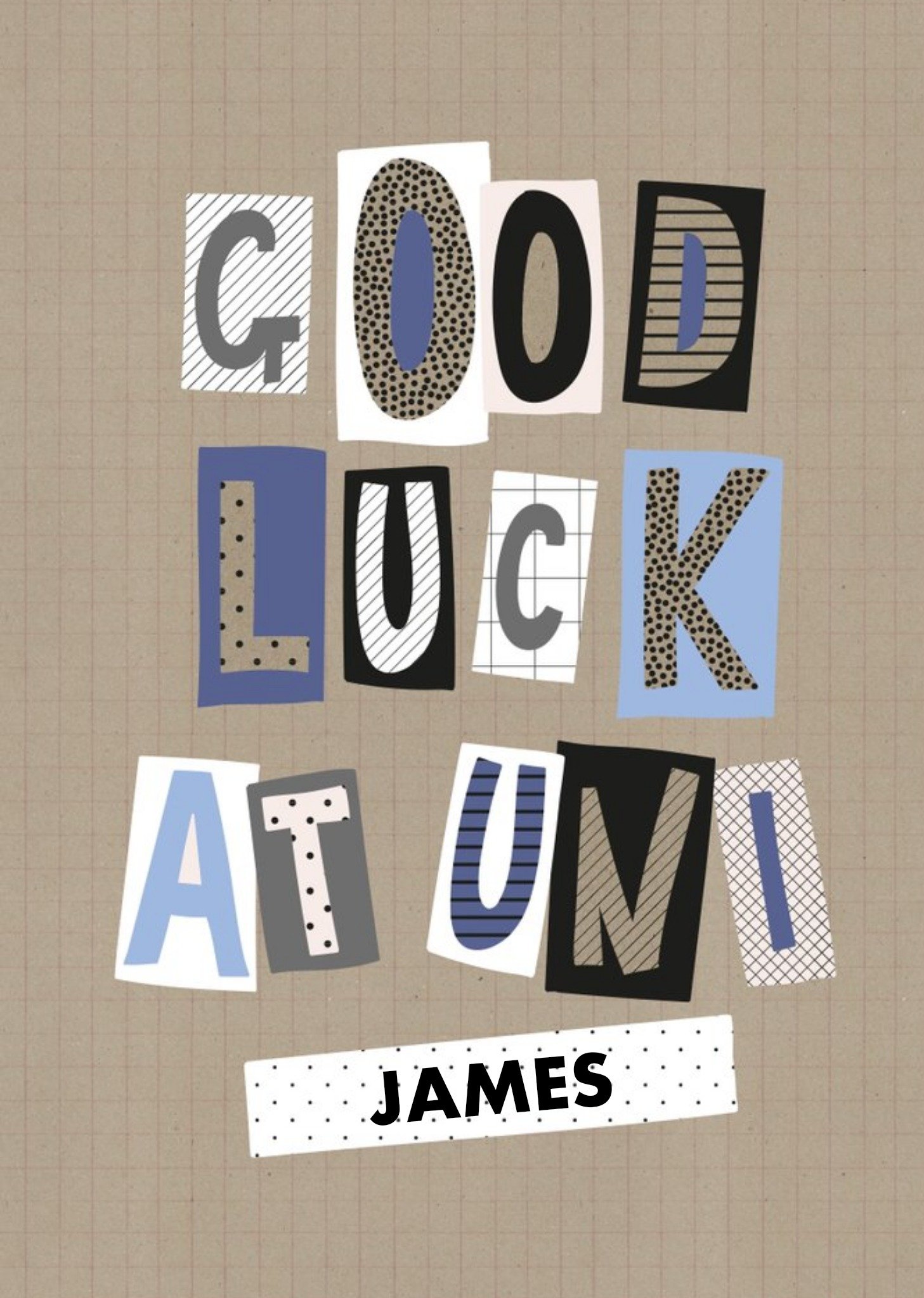 Other Word Up Good Luck At Uni Personalised Text Card