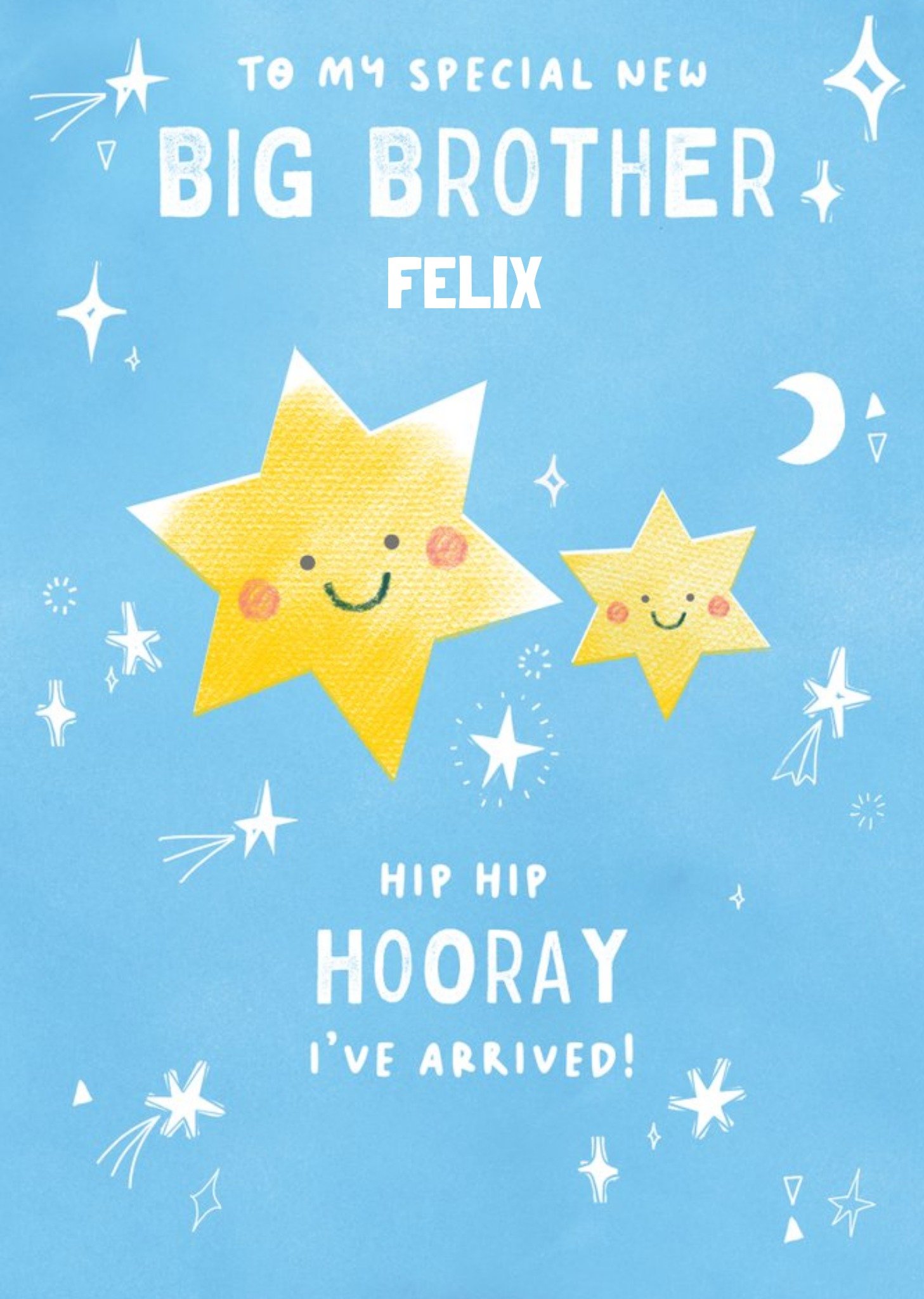 To My Big Brother I've Arrived Cute New Baby Card Ecard