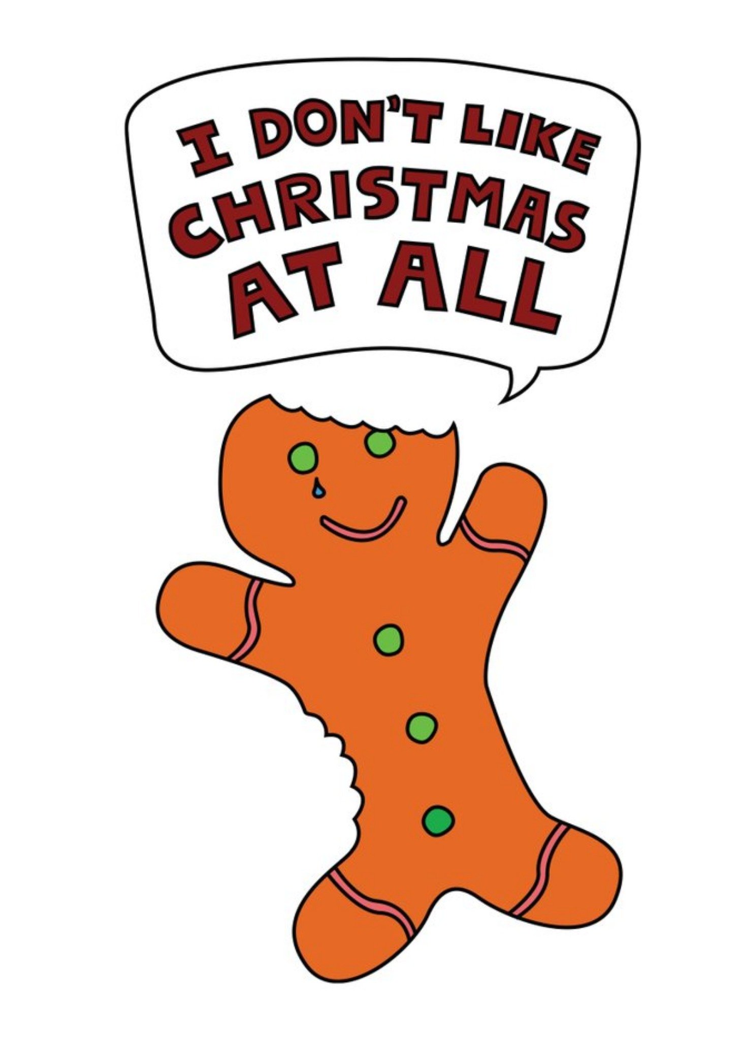 Illustration Of A Gingerbread Man With Pieces Missing Christmas Card Ecard