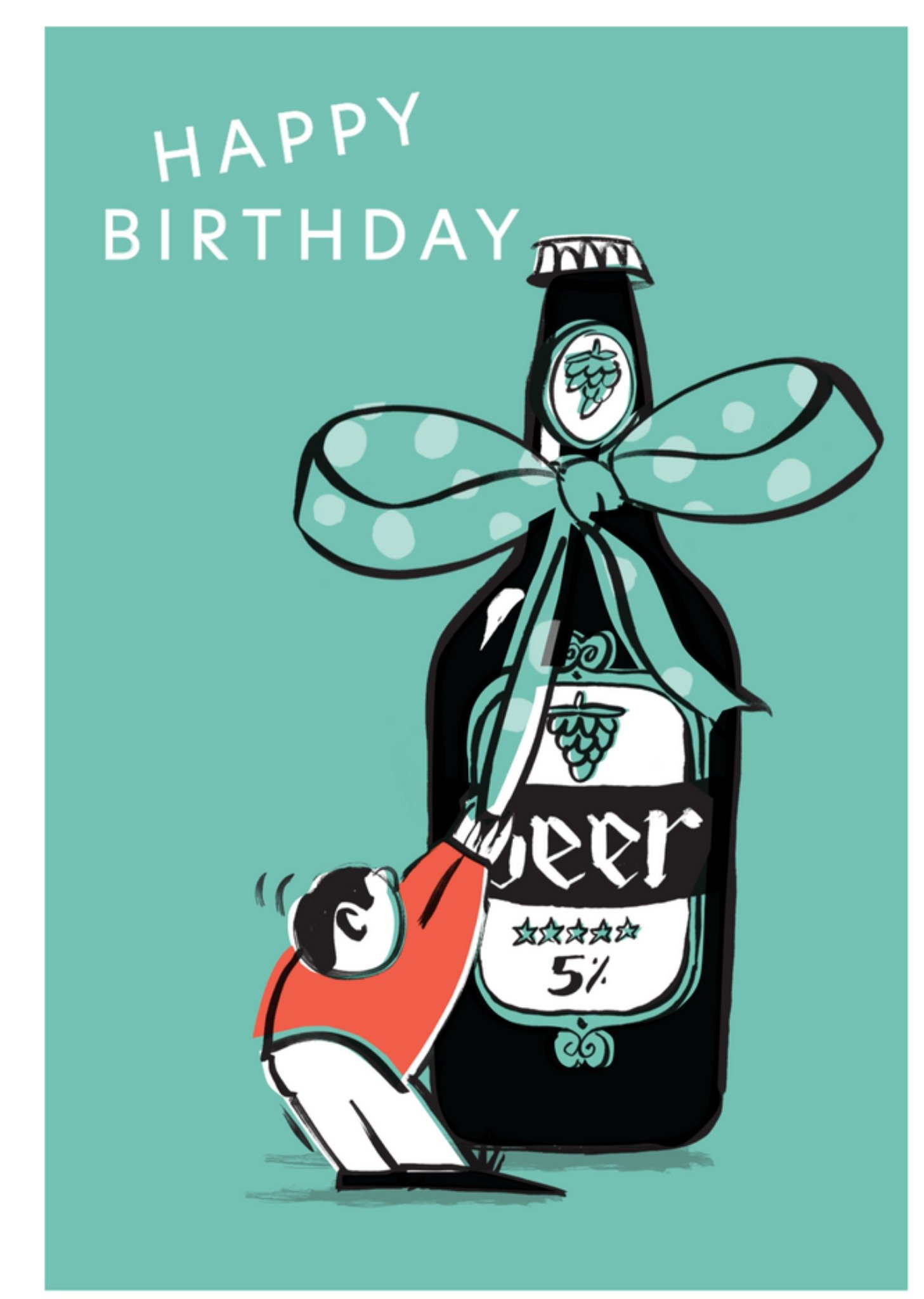 Moonpig Beer Birthday Card, Large