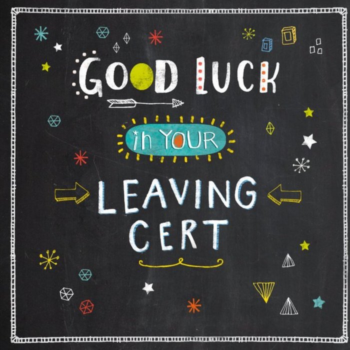 Chalkboard Good Luck Leaving Cert Card