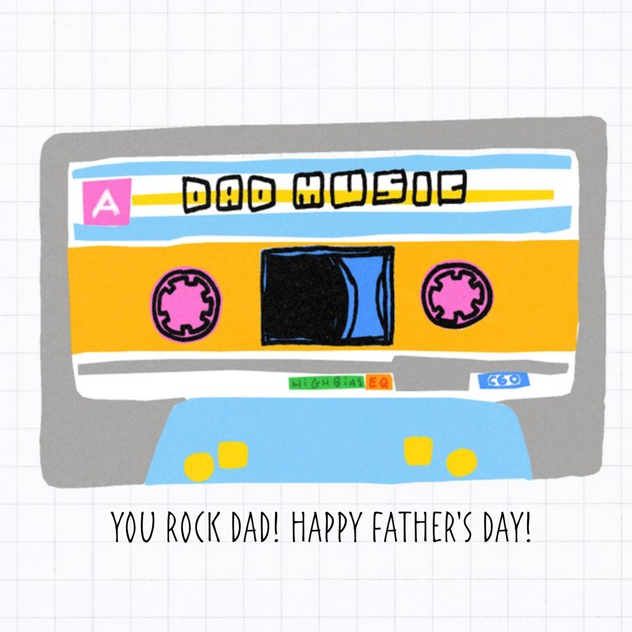 Moonpig Dad Mixtape Father's Day Card, Square
