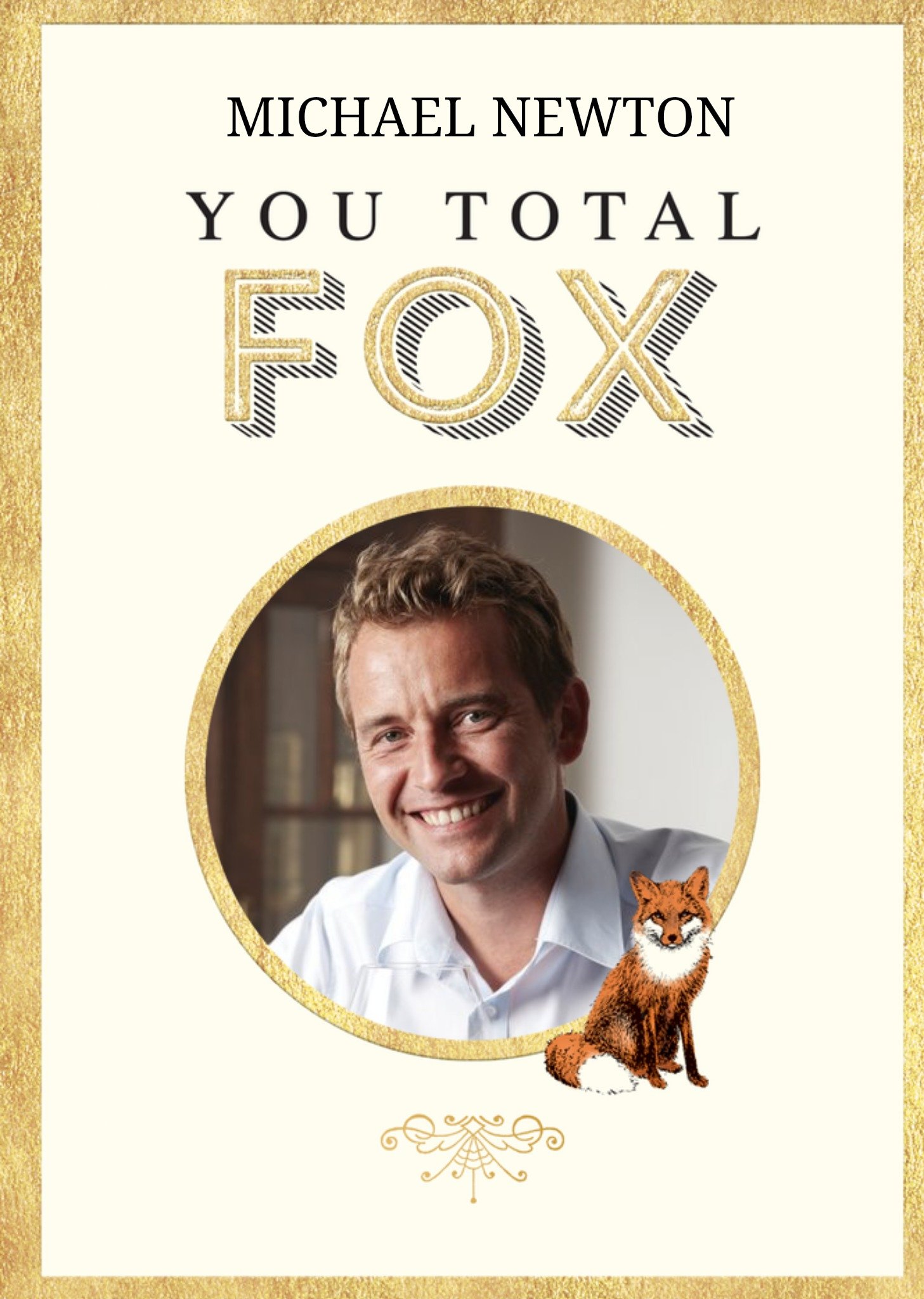 You Total Fox Personalised Photo Upload Happy Birthday Card Ecard