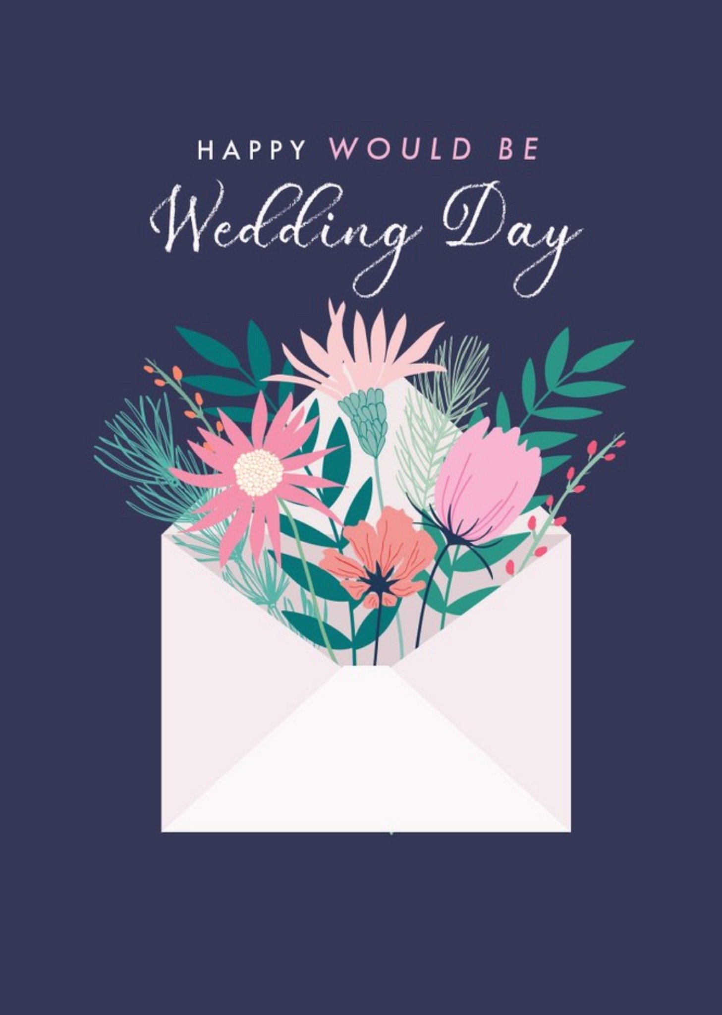 Flowers In Envelope Happy Would Be Wedding Day Postponed Wedding Card